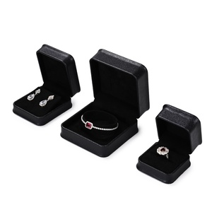 FANXI H158 Custom logo High End <b>Black</b> PU Leather Suede Insert Jewelry <b>Box</b> Bracelet Necklace Ring Gift 'Jwellery' Packaging <b>Box</b> - Product Image 6