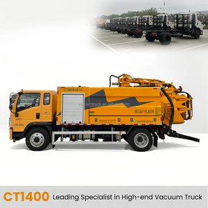 รถดูดขยะและเก็บของเสียแบบ 4x2 ยี่ห้อจีน สำหรับงานขุดลอกท่อระบายน้ำและขนส่งน้ำเสียในเมือง พร้อมท่อดูดขนาด 15 เมตร - Product Image 1