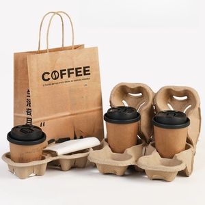 Portavasos Desechable para 2/4 Vasos, Portavasos Ecológico para Café, Portavasos para Bebidas para Llevar para Cafeterías y Restaurantes - Product Image 5