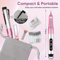 Vantrend Beauty VC-18 Stille Elektrische Nagelboor 25000RPM Borstelmotor Type-C Oplaadbaar Aluminium Pen Vorm LED Groothandel