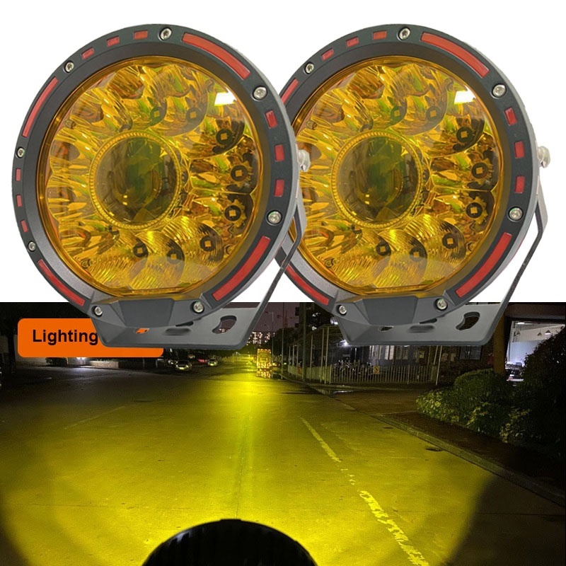 New 2025 7 Inch 75W High Power High Lumen Round 7'' Work Light 7Inch LED Auxiliary Laser Driving Light