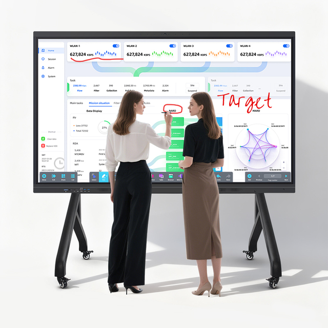 75-Inch LED Interactive Flat Panel with 4K Resolution Pen/Finger Touch Android OS for Office/School/Conference Use