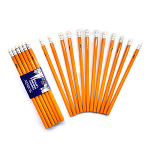 Crayon en bois HB de couleur jaune naturel populaire, pas cher, avec gomme, pour étudiants - Product Image 6