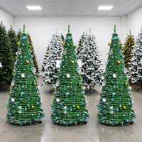 Sapin de Noël vert et blanc en PET conforme RoHS, 240 cm, sapin de Noël complet pour restaurant