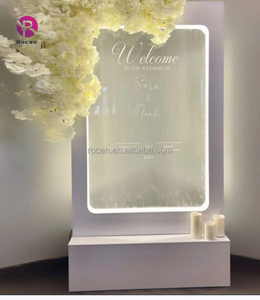 Fuente DE BODA Rocan, soporte de tablero de bienvenida de entrada, vidrio transparente, LED, cascada, fiesta, telón de fondo, señal de bienvenida de agua - Product Image 1