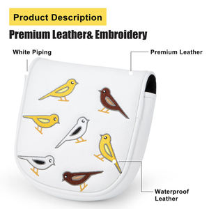 OEM Custom Golf <b>Putter</b> Headcover Embroidery Logo Premium Golf Club <b>Cover</b> Pu Leather Golf <b>Putter</b> Headcover <b>Mallet</b> - Product Image 3