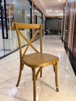 Chaise à dossier croisé en résine PP démontable, résistante aux intempéries, empilable, pour intérieur/extérieur, usage commercial, hôtel, restaurant, école, villa