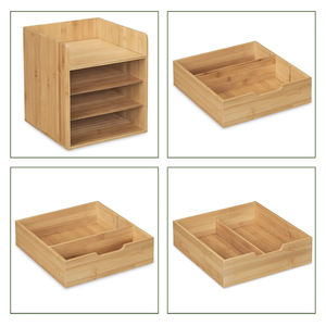 Organizador de Escritorio de Bambú Natural Personalizado, Organizador de Artículos de Uso Diario de Varias Capas, Organizador de Oficina con Cajón - Product Image 2
