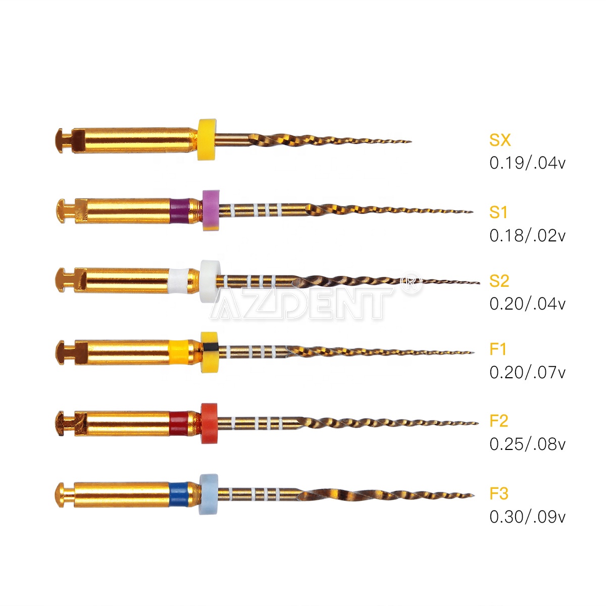 Fichiers rotatifs endodontiques de canal radiculaire dentaire de vente chaude limes Endo dentaires SX-F3