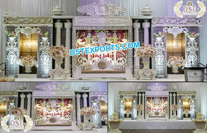 Scène de mariage élégante sur le thème marocain, décoration de scène de mariage asiatique sur le thème blanc, décoration de scène de réception de mariage design, Australie - Product Image 4