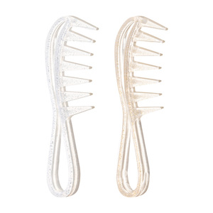 Wanmei Hair Styling <b>Wide</b> Tooth <b>Comb</b> Large Shining Gold And Silver Home Use PS Material - Product Image 4