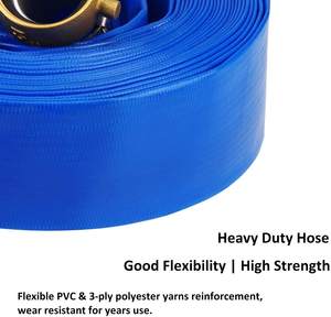 <strong>2</strong>" <strong>X</strong> 50ft Plastic Reinforced Water Lay Flat Discharge <strong>Hose</strong>, 90psi PVC Layflat Water Irrigation <strong>Hose</strong> With Assembly-Camlock - Product Image 2