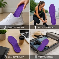 Semelles orthopédiques confortables avec soutien de la voûte plantaire, amorti, antidérapantes, absorption des chocs, respirantes, inserts pour chaussures pour la marche quotidienne