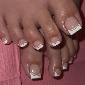 Faux ongles d'orteils faits main, tendance, ultra-résistants, imperméables, style été, avec bijoux et <span class=keywords><strong>strass</strong></span>, à presser - Product Image 3
