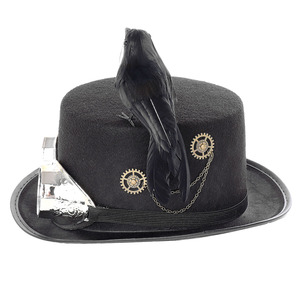 Sombrero Steampunk Vintage Negro con Diseño <span class=keywords><strong>de</strong></span> Cuervo, Estilo Gótico, para Hombre y <span class=keywords><strong>Mujer</strong></span>, Disfraz <span class=keywords><strong>de</strong></span> Halloween - Product Image 5