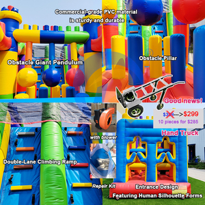 Structure gonflable interactive pour adultes : château de saut, parcours <span class=keywords><strong>d</strong></span>'obstacles en blocs de construction et <span class=keywords><strong>mur</strong></span> <span class=keywords><strong>d</strong></span>'<span class=keywords><strong>escalade</strong></span> - Product Image 2