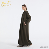 Abaya ample à manches longues et à capuche pour l'hiver 2026, robe modeste pour femmes musulmanes, sweat-shirt Abaya zippé avec poches