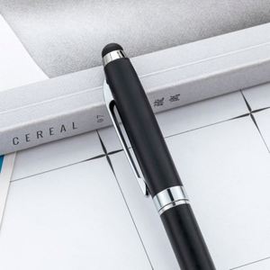Wholesale 1.0Mm Creative Capacitive Touch Screen Custom Logo Business Rotating Frosted Ballpoint Advertising Gift <b>Pen</b> - Product Image 2