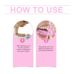 Protège-dents nocturne Oralhoe <span class=keywords><strong>rose</strong></span>, prévient le ronflement et les morsures nocturnes, protège les dents - Product Image 6