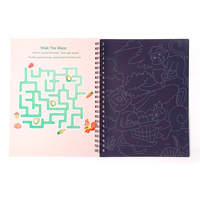 Livre de peinture à gratter créative pour enfants, kit d'art à gratter avec bâtonnets en bambou, carnet de peinture à gratter DIY pour enfants