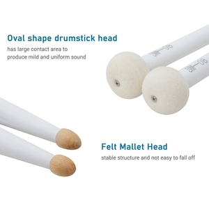 2 <span class=keywords><strong>Baquetas</strong></span> para Tambor, <span class=keywords><strong>Baquetas</strong></span> <span class=keywords><strong>de</strong></span> Doble Cara con Buen Agarre, Puntas <span class=keywords><strong>de</strong></span> <span class=keywords><strong>Fieltro</strong></span> y Arce, <span class=keywords><strong>Baquetas</strong></span> <span class=keywords><strong>de</strong></span> Doble Extremo - Product Image 3