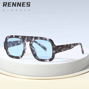 Lunettes de soleil à monture rectangulaire Vintage de haute qualité Nouvelles Options jaunes blanches pour hommes femmes Casual Outdoor Vacation Use - Product Image 3