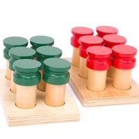 Botellas de Aromas Montessori, Juguete Sensorial Olfativo, Juego de Madera para Combinar Aromas, para la Educación Infantil