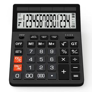 Calculadora de Escritorio Multiusos de Plástico, Alimentada por Energía Solar/Batería, 14 Dígitos, Alta Calidad - Product Image 1