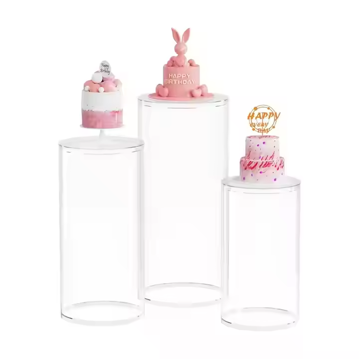 PVC Board Plinth Cylinder Cake Stand