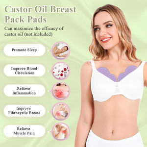 Castor Oil <b>Pads</b> Wrap for <b>Breast</b> Organic Castor Oil Pack Compress Castor Oil Packs Reusable <b>Breast</b> <b>Pad</b> Kit for Sleeping - Product Image 2
