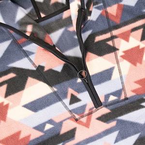 แจ็กเก็ตขนแกะแบบมีฮู้ดสำหรับกลางแจ้งเสื้อแจ็คเก็ตผ้าฟลีซโอเวอร์ไซส์สำหรับฤดูหนาวพิมพ์ลายเรขาคณิตออกแบบได้ตามต้องการ - Product Image 5