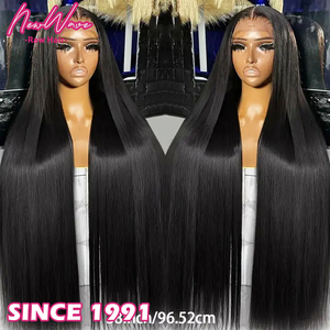 Parrucca Frontale in Pizzo HD 13x4 Senza Colla, 30-32 Pollici, Capelli Umani Vergini Vietnamiti Lisci Neri per Donne, Super Double Drawn Senza Grovigli - Product Image 1