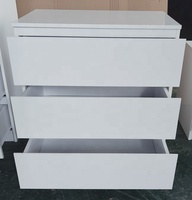 Table de chevet/commode personnalisée à 3 tiroirs, finition blanc brillant, pour chambre à coucher, salon