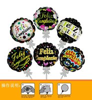 Nouveau ballon en aluminium auto-dégonflant avec bâtonnet nœud papillon, jouet gonflable automatique pour fête d'anniversaire d'enfants
