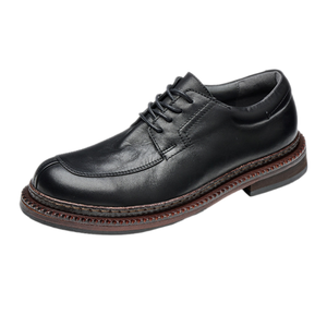 Chaussures en cuir véritable de style vintage, effet vieilli, bout rond, design classique décontracté, chaussures habillées et richelieu pour hommes - Product Image 6