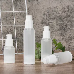 Plastic PP Matte Frosted Serum Cream Airless Pump Spray Atomizer Bottles 15ml 20ml 30ml 50ml 80ml 100ml Refillable