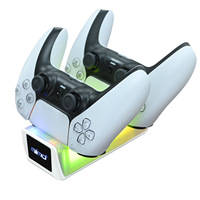 Großhandel Kabelgebundener Kommunikations-Doppel-LED-Licht-Ladeständer für PS5 Kabellosen Gamepad-Controller