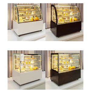 Boulangerie commerciale d'<span class=keywords><strong>occasion</strong></span> Présentoir de réfrigérateur Refroidissement de l'air Refroidisseur de porte en verre en acier inoxydable Étagères réglables pour pâtisseries, desserts et magasins - Product Image 6
