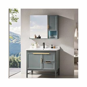 <span class=keywords><strong>Homedee</strong></span> Meuble sous-vasque de salle de bain sur pied en chêne foncé de grande taille du Vietnam - Product Image 3