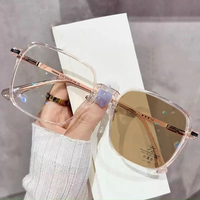 Nouvelles Lunettes de Mode Photochromiques et Anti-Lumière Bleue, Monture Classique Optique, Verres de Luxe à Changement de Couleur, Lunettes de Soleil