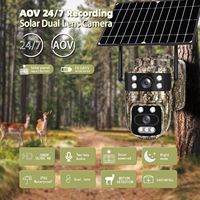 Caméra de sécurité solaire à double objectif, 3MP CMOS, étanche IP66, vision nocturne, détection de mouvement, caméra 4G SIM
