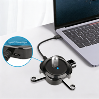 Nouvelle station d'accueil mini 4 ports USB 3.0, concentrateur et adaptateur USB avec alimentation Type-C pour accessoires d'ordinateur portable
