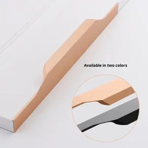 Invisible Square Handle Stainless Steel Modern Simple Drawer Cabinet <strong>Door</strong> Handle Thumb <strong>Gold</strong> No Slotting Light Luxury Black - Product Image 3