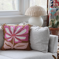 Housse de coussin en tricot à franges tuftées Bubblegum Daisy, unie, antistatique, personnalisable, design nordique moderne, mignonne, pour la maison