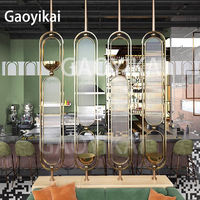 Paravent mural en verre design pour décoration intérieure, séparateur de pièce en acier inoxydable, écran métallique soudé, finition polie pour salon de manucure