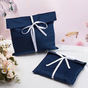 Fashion Velvet Envelope <b>Bag</b> Portable Ribbon Luxury Custom Logo Reusable Luxury Soft Velvet Wedding Gift <b>Packaging</b> <b>Bag</b> - Product Image 4