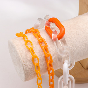 Cadena de cintura unisex Yueli de doble capa de acrílico, estilo hip hop, color naranja, accesorio para uso diario. - Product Image 4