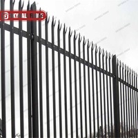 Venta al por mayor de vallas empalizadas de acero galvanizado pálido W/ D con recubrimiento en polvo negro