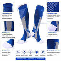 Chaussettes de compression sportives OEM à imprimé dessin animé pour hommes et femmes, favorisent la circulation sanguine des jambes, chaussettes de football athlétiques