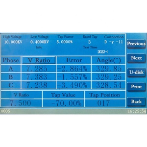 Equipamento de testes elétrico trifásico automático TTR, testador de relação de rotação do transformador - Product Image 6